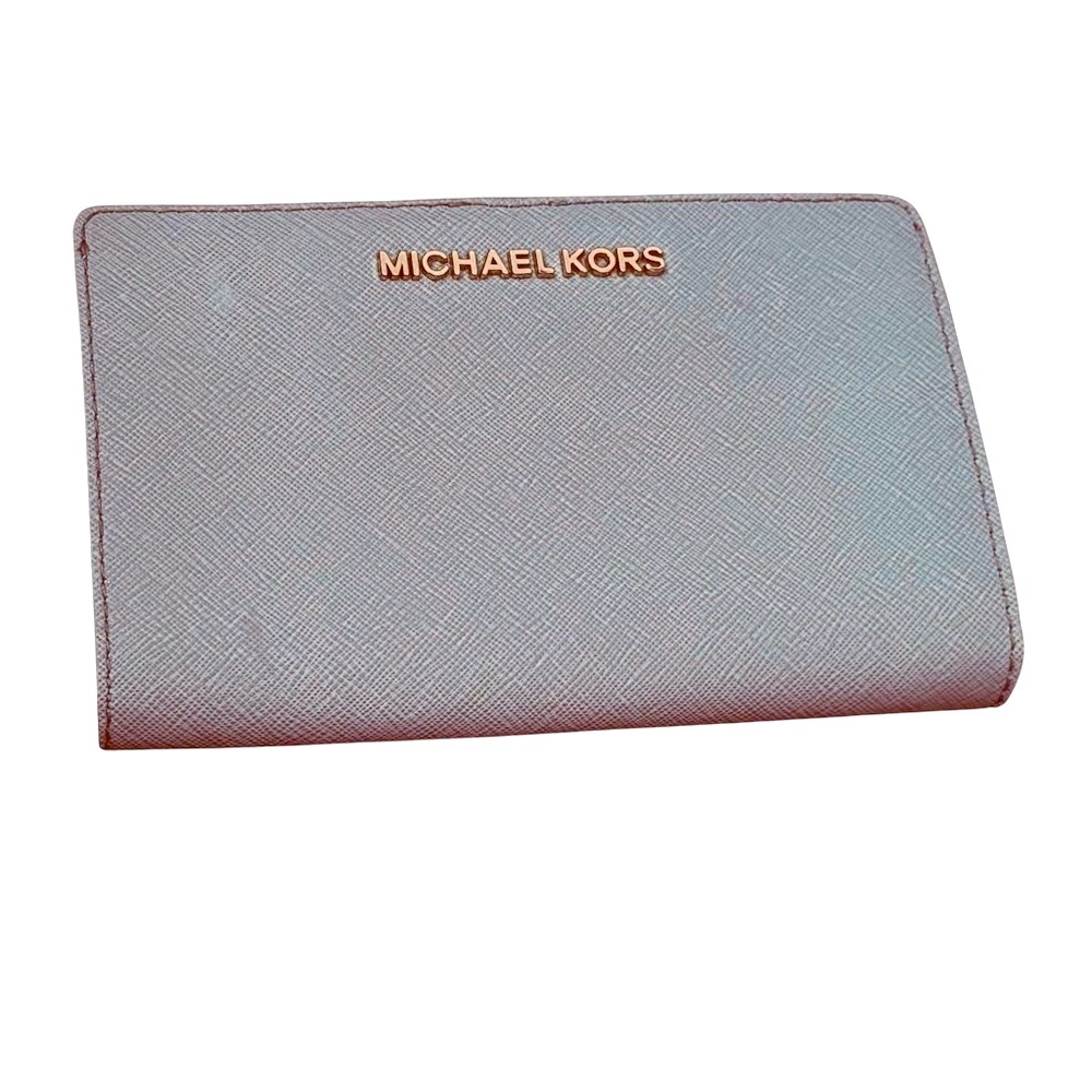 Michael Kors Light Blue Green Bifold snap closure Wallet